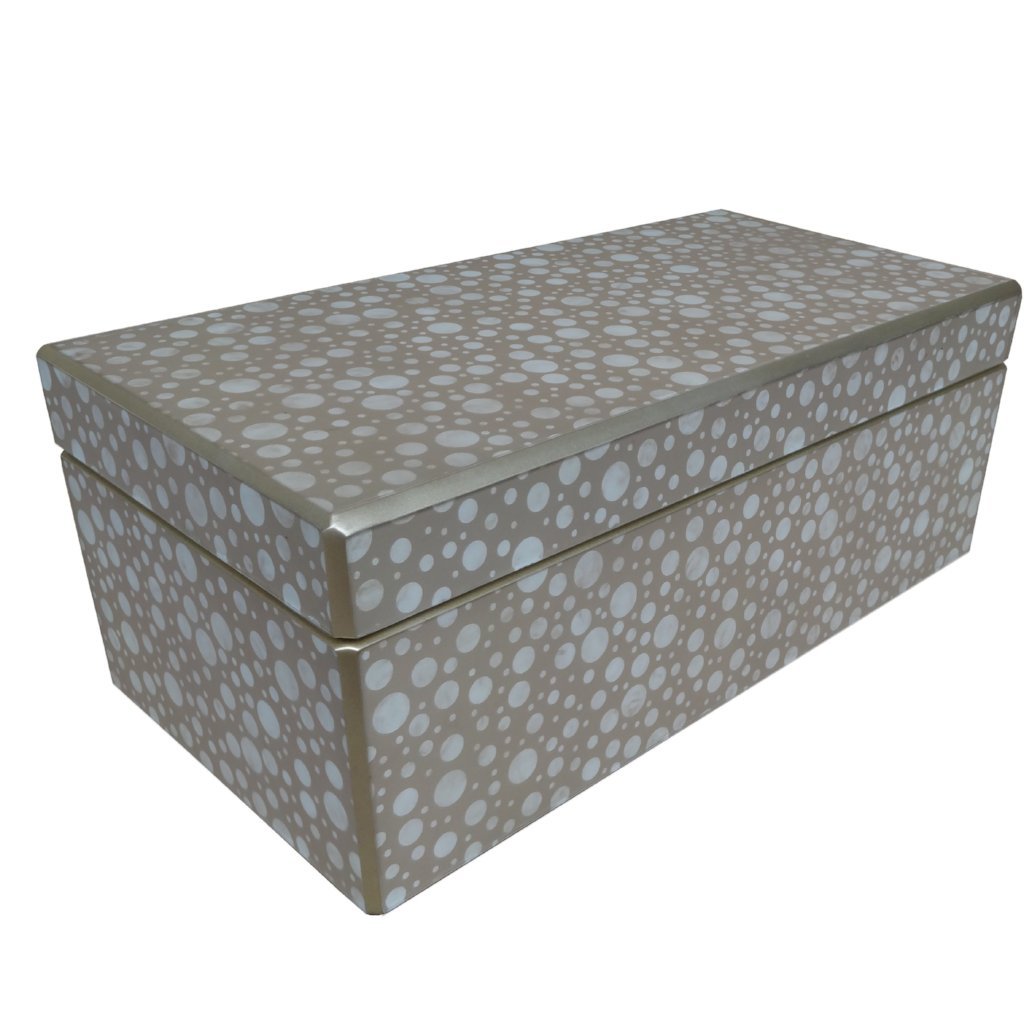 Handmade Reverse Painted Mirror Rectangular Box Blue and Green Bubbles Arcadia Home main image 0