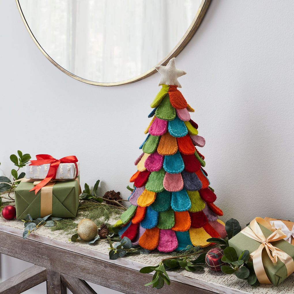 Handmade Multicolor Christmas Tree in Hand Felted Wool - Large – ARCADIA  HOME