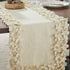 Hand Felted Wool Floral Border Table Runner Cream, 16x90