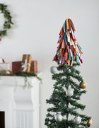 Handmade Hand Felted Wool Christmas Tree Topper - Multicolor Fringe Ar ...