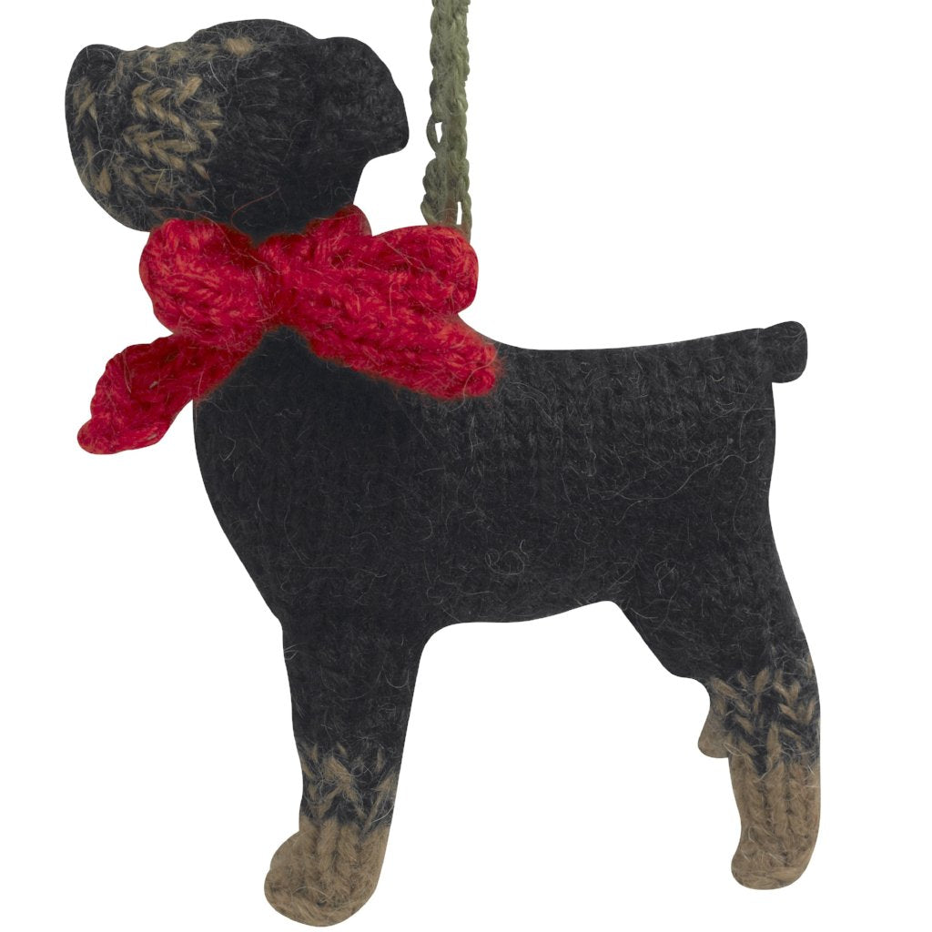 Hand Knit Alpaca Wool Christmas Ornament - Rottweiler Dog – ARCADIA HOME