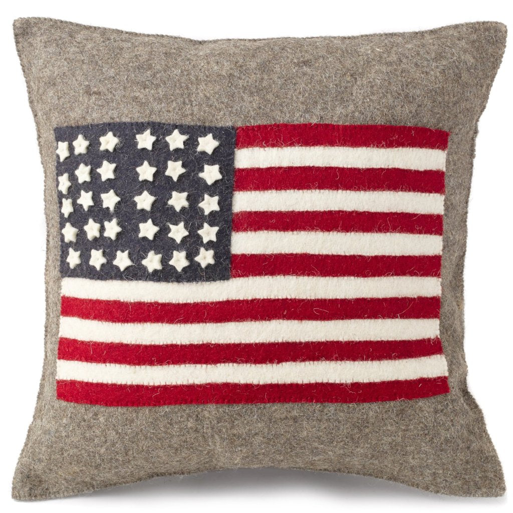 Vintage american flag pillow on sale