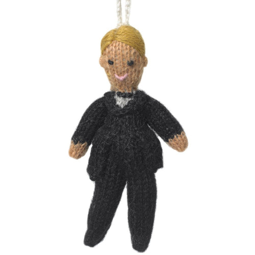 Brunette Bride Ornament Hand Knit Wedding Ornament Arcadia Home
