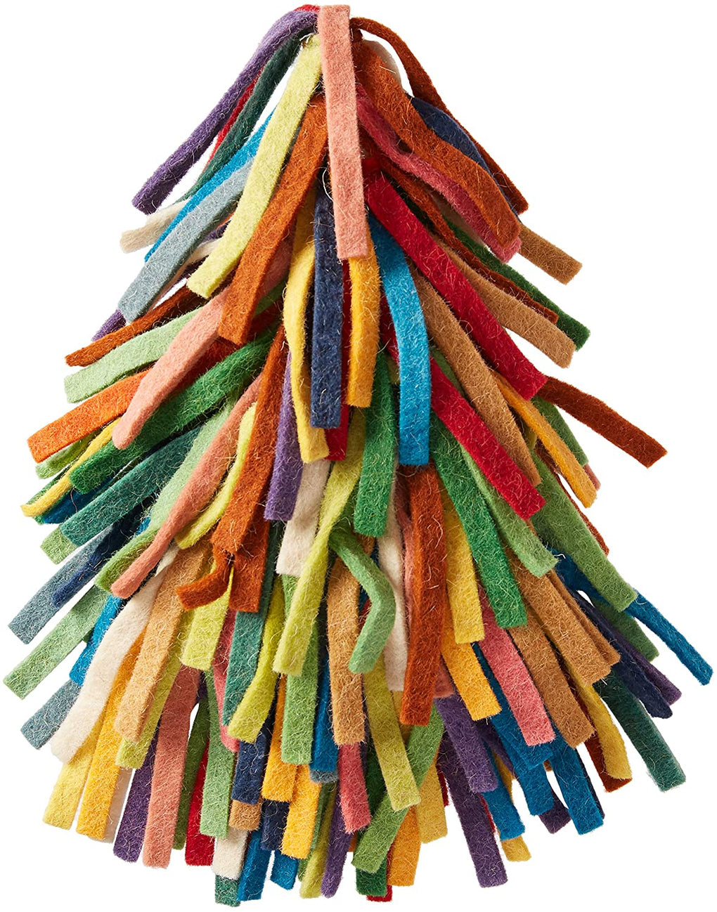Handmade Hand Felted Wool Christmas Tree Topper - Multicolor Fringe Arcadia Home main image 0