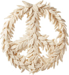 Handmade Hand Felted Wool Wreath - Peace Symbol Cream - 14