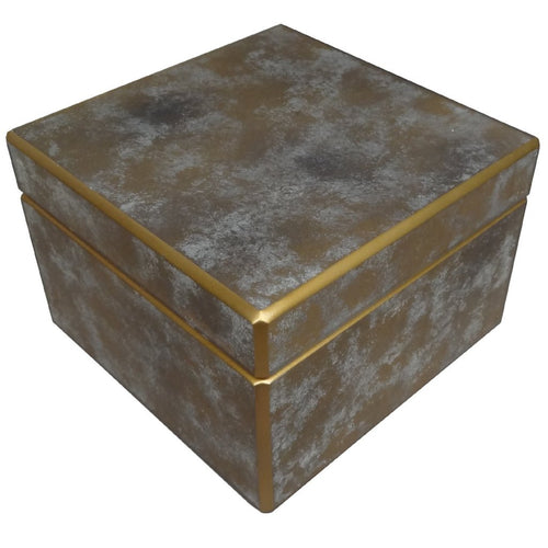 Handmade Reverse Painted Mirror Rectangular Box Blue and Green Bubbles Arcadia Home main image 1